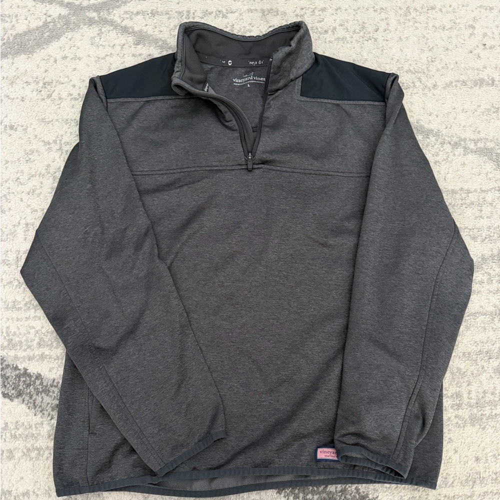 Vineyard Vines Pullover Mens Shep Performance Quarter Zip Grey Mens L